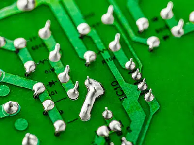 iStock-1835635545-solder-PCB-400×300 Close up of a PCB