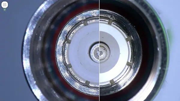 AURA-SS-Image-Compare-connector-600×338 EVO Cam AURA image comparison of a connector