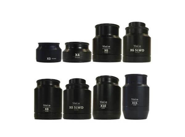 Mantis stereo microscope objective lenses